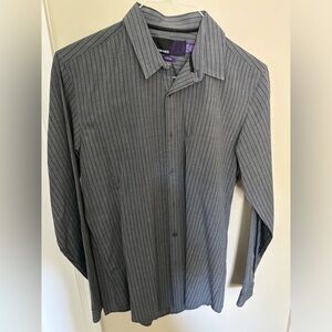 Gray and black striped dress shirt